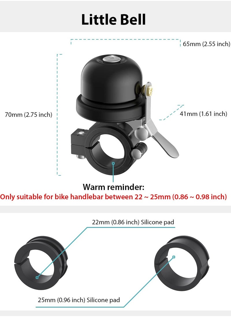 Excefore Bicycle Bell for Apple AirTag, Bike Mount with AirTag GPS Tracker Waterproof Classic Brass Holder Hides Air Tag Under Bike Bell Anti-Theft (Fits 0.87 to 1 Inch Bicycle Handlebars, Black)  - Image 3