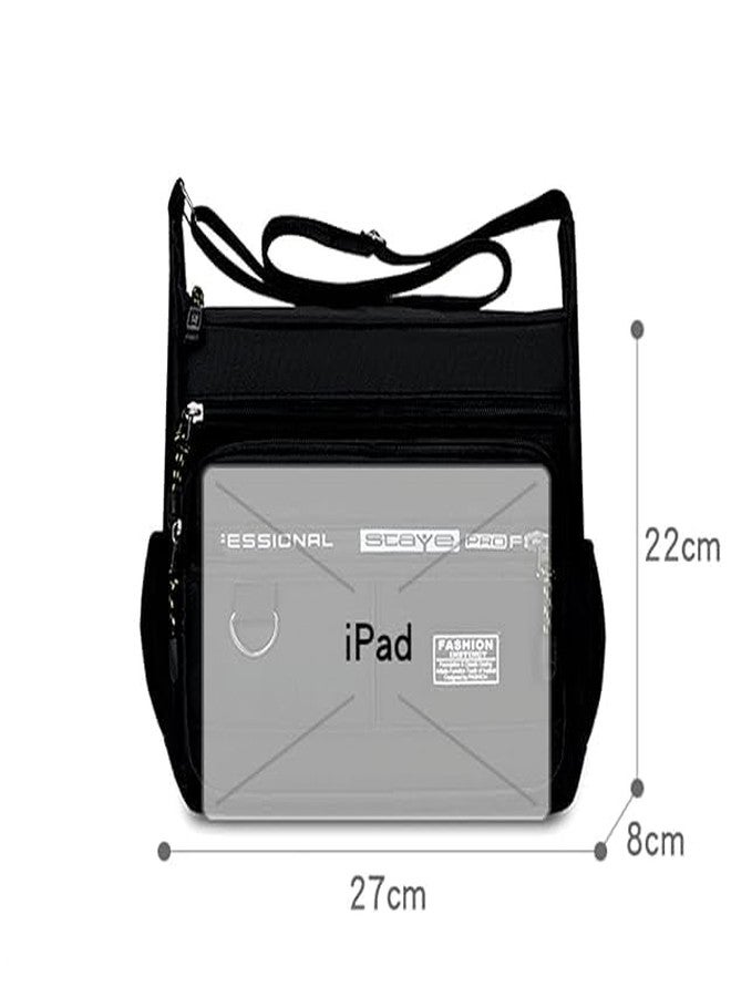 Dhamee Dham exim Travel Casual Messenger Sholder Bag Waterproof Wear-resistant Backpack with Multilayer Pocket Men's Tote Bag Large Capacity Zipper Closure (Black) - Image 2