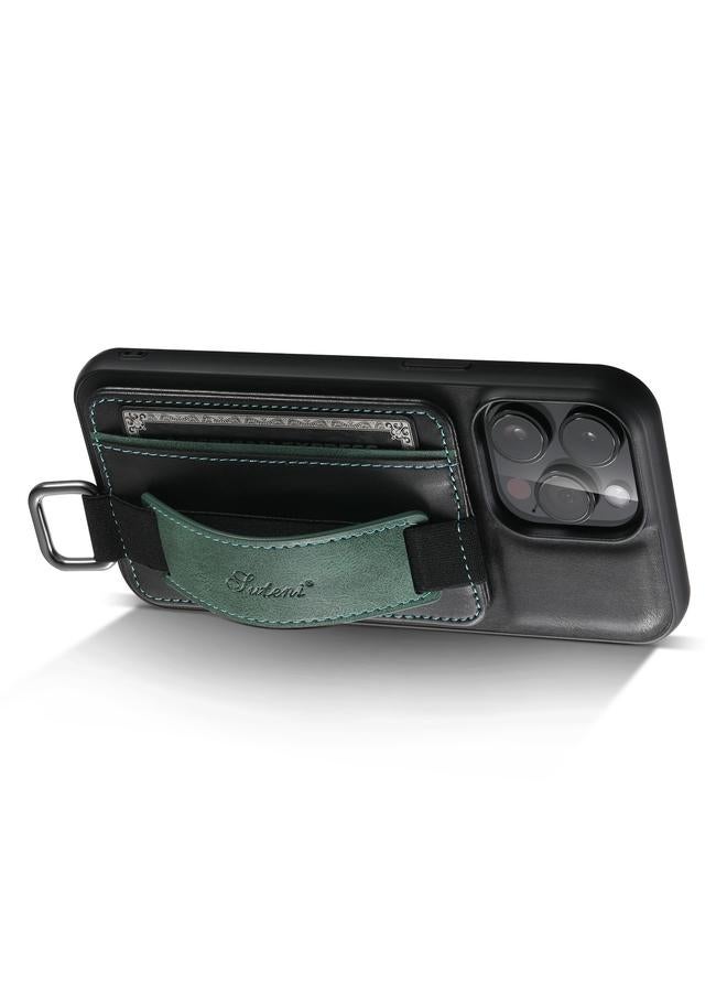Suteni Case For iPhone 12 / 12 Pro H13 Card Wallet Wrist Strap Holder PU Phone Case - Image 3