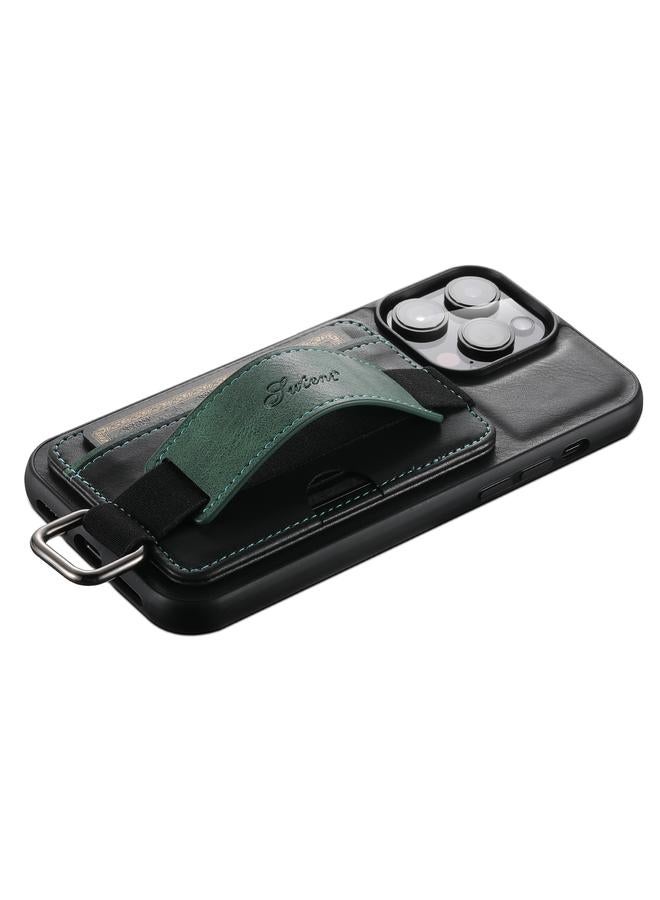 Suteni Case For iPhone 12 / 12 Pro H13 Card Wallet Wrist Strap Holder PU Phone Case - Image 4