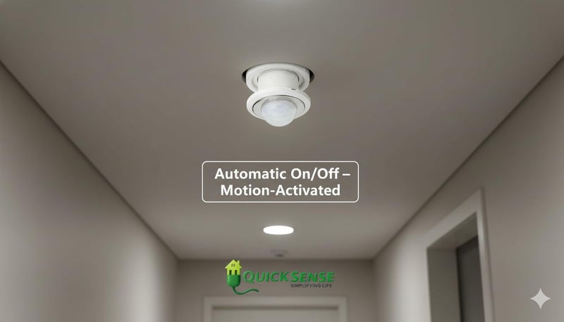 Quick Sense | Mini PIR Motion Sensor Light Switch | Smart Infrared Detector | Adjustable Time Delay | Auto On/Off | 110-220V | Indoor/Outdoor Lighting | Pack of 2 - Image 2