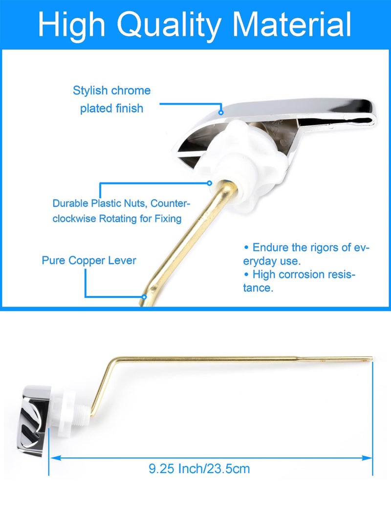 VALLVATER Left Side Trip Lever with Metal Arm Compatible with Kohler Highline Toilets, Replacement Part 30324 Fits for Tank #K-4518, # K-4519 - Chrome - Image 3