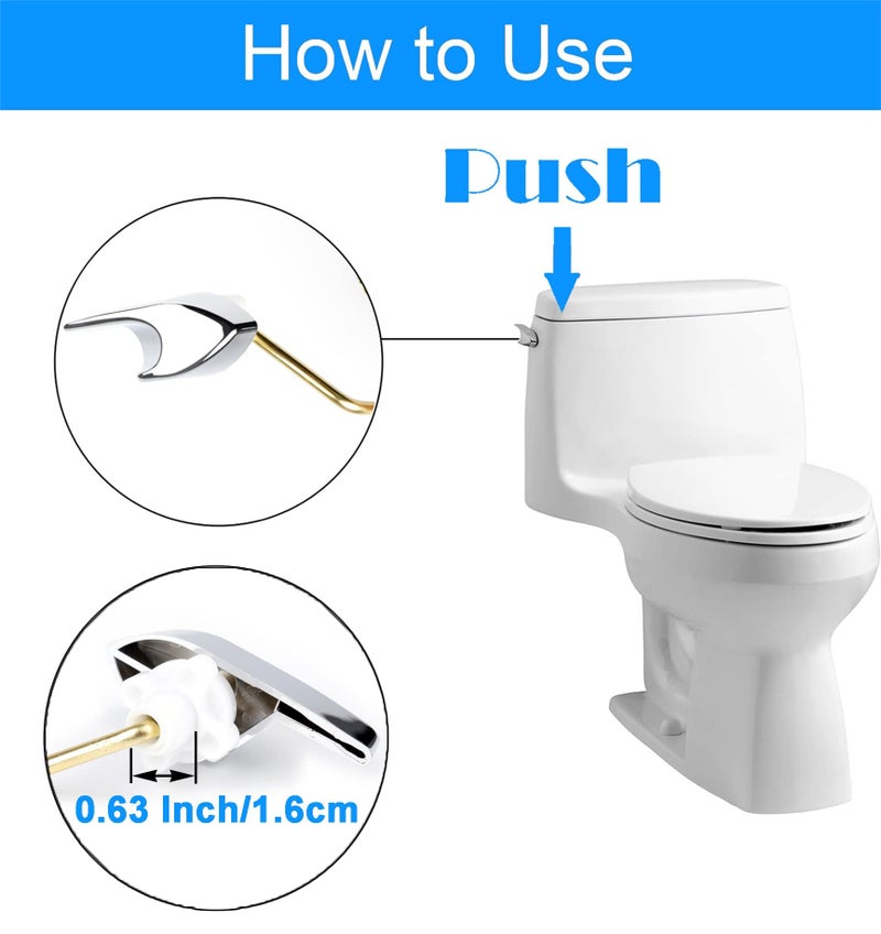 VALLVATER Left Side Trip Lever with Metal Arm Compatible with Kohler Highline Toilets, Replacement Part 30324 Fits for Tank #K-4518, # K-4519 - Chrome - Image 5