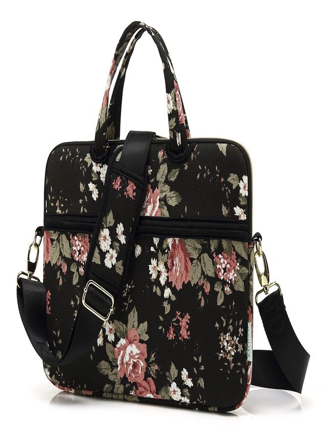 kayond Black C Rose Patten water resistant Laptop Shoulder Messenger Bag Case Sleeve for 15 Inch 15.6 Inch Laptop,Laptop Briefcase - Image 3