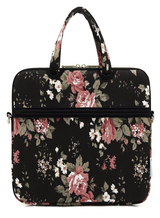 kayond Black C Rose Patten water resistant Laptop Shoulder Messenger Bag Case Sleeve for 15 Inch 15.6 Inch Laptop,Laptop Briefcase - Image 4