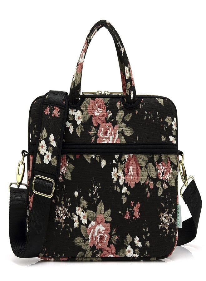 kayond Black C Rose Patten water resistant Laptop Shoulder Messenger Bag Case Sleeve for 15 Inch 15.6 Inch Laptop,Laptop Briefcase - Image 1