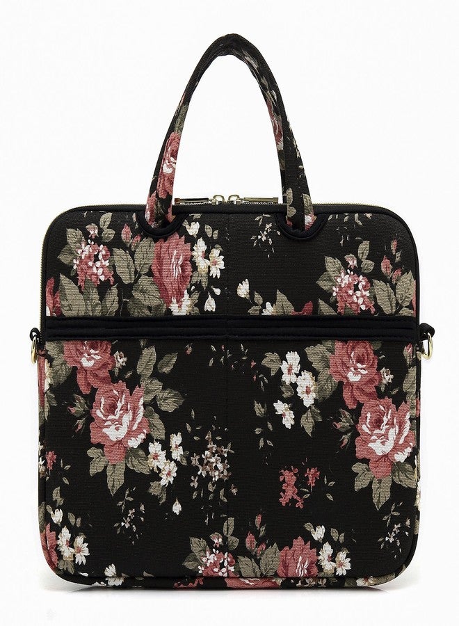 kayond Black C Rose Patten water resistant Laptop Shoulder Messenger Bag Case Sleeve for 15 Inch 15.6 Inch Laptop,Laptop Briefcase - Image 5