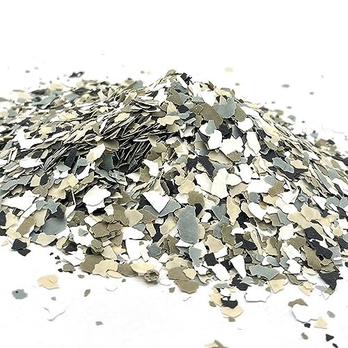 Huixiang 500G/1.1LB Decorative Color Chips for Epoxy Floors - Paint Kit, Floor Flakes, Paint Chips for Epoxy Coating (Light White, 1) - Image 2