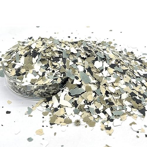 Huixiang 500G/1.1LB Decorative Color Chips for Epoxy Floors - Paint Kit, Floor Flakes, Paint Chips for Epoxy Coating (Light White, 1) - Image 1
