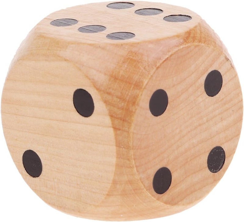 klarako2 inch Wooden Jumbo Dice Cube with Black Dots (6 Sided) for Kids Indoor Outdoor Yard Game Toys, Children Teaching Projects - Image 5