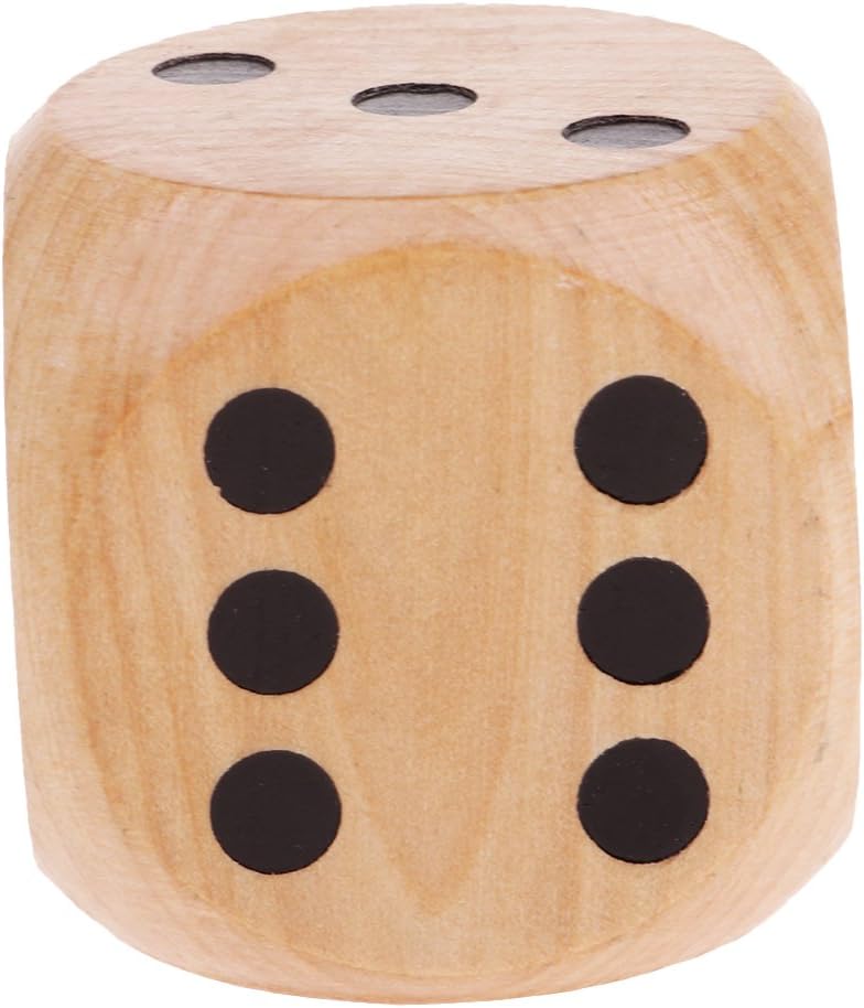 klarako2 inch Wooden Jumbo Dice Cube with Black Dots (6 Sided) for Kids Indoor Outdoor Yard Game Toys, Children Teaching Projects - Image 4