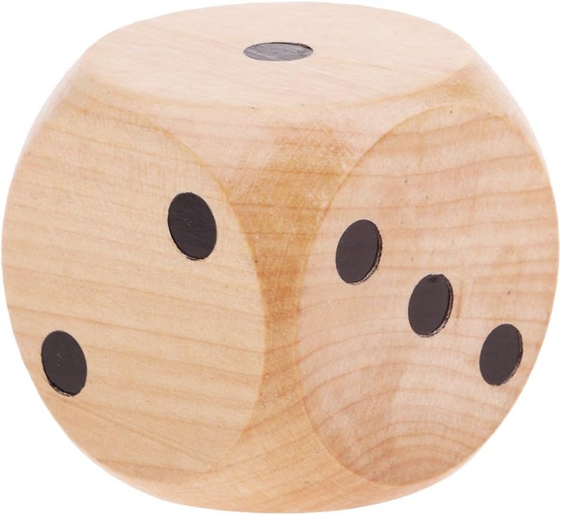 klarako2 inch Wooden Jumbo Dice Cube with Black Dots (6 Sided) for Kids Indoor Outdoor Yard Game Toys, Children Teaching Projects - Image 3