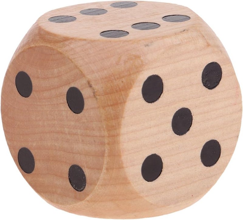 klarako2 inch Wooden Jumbo Dice Cube with Black Dots (6 Sided) for Kids Indoor Outdoor Yard Game Toys, Children Teaching Projects - Image 2