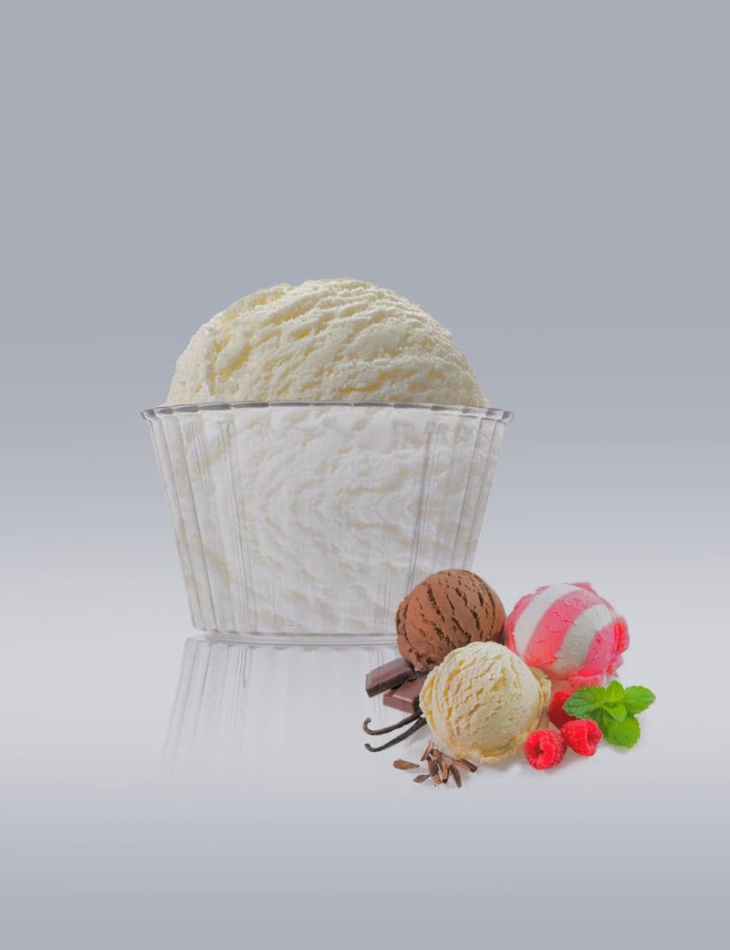 HAPPI Unbreakable Plastic Transparent Ice Cream Cup Royal Ice Cream Bowl Dessert Bowl Line of Line Design Pudding Cup Bowls 350 ml Pack of 6 - Image 3