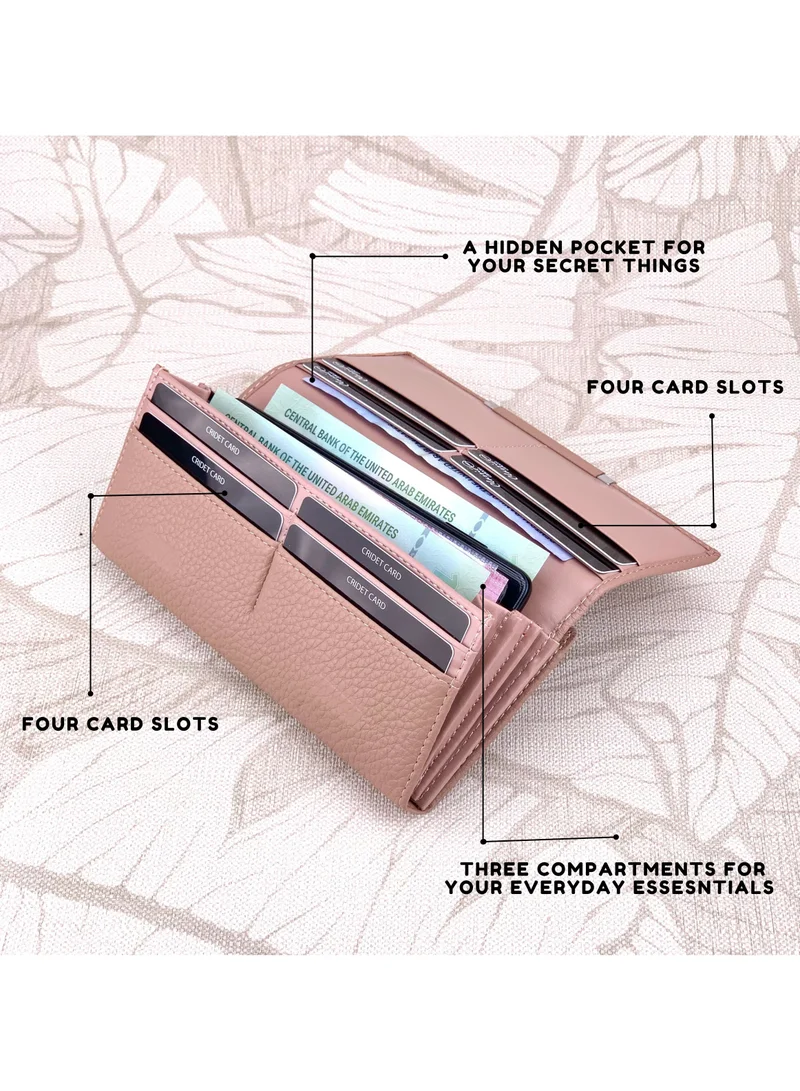 Classic Milano Classic Milano Premium Faux Leather Long Wallet for Women with Magnetic Closure | Ladies Wallet Card Holder Purse | Slim Women's Wallet for Daily Use, Travel, and Gifting