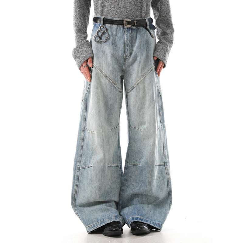 Unisex Classic Denim Jeans Loose Fit Daily Outdoor Wear - Image 3