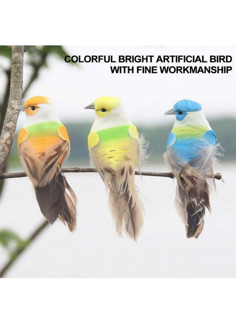 12 Pcs Artificial Foam Feather Birds Figurines Clip On Bird Tree Decorations for DIY Crafts Home Garden Wedding Party Decorations Cute Realistic Design Wide Application - Image 2