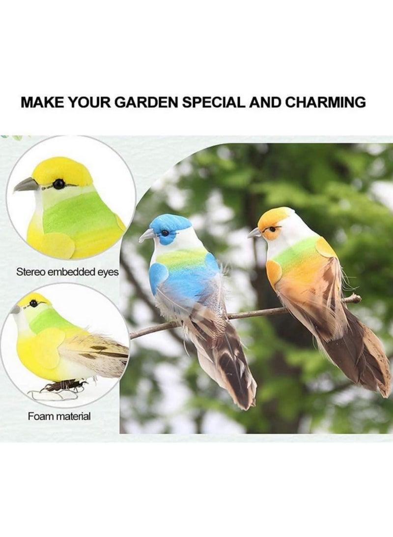 12 Pcs Artificial Foam Feather Birds Figurines Clip On Bird Tree Decorations for DIY Crafts Home Garden Wedding Party Decorations Cute Realistic Design Wide Application - Image 3