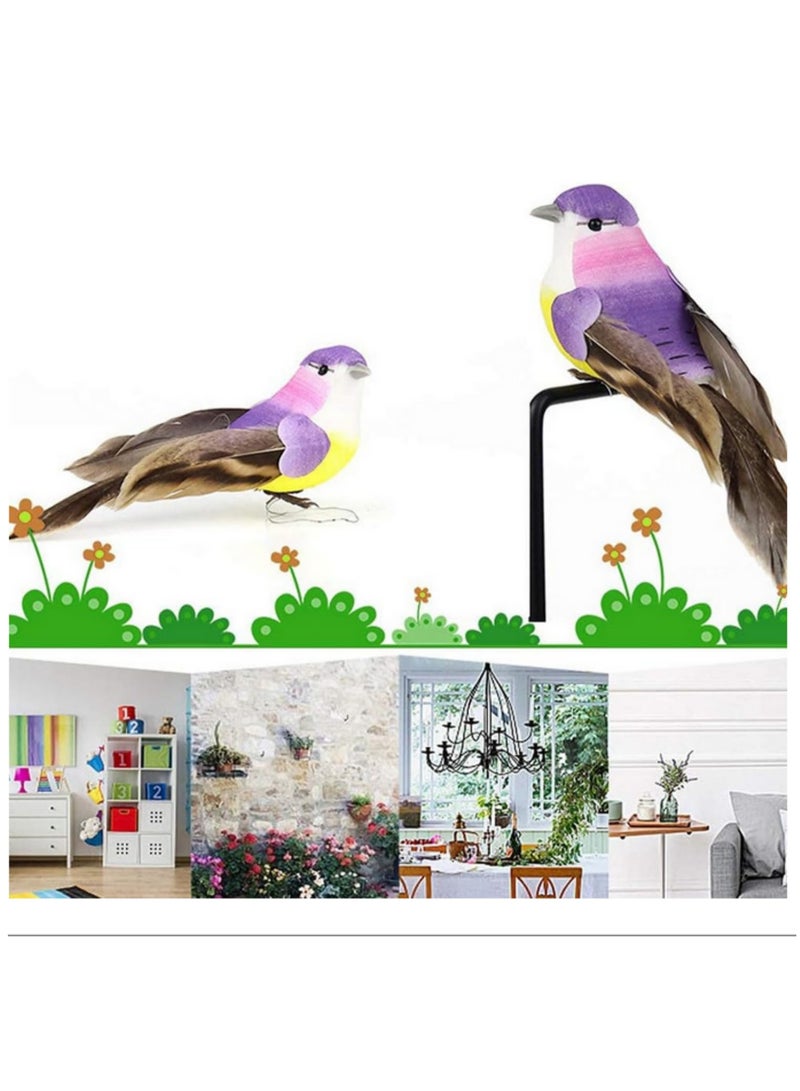 12 Pcs Artificial Foam Feather Birds Figurines Clip On Bird Tree Decorations for DIY Crafts Home Garden Wedding Party Decorations Cute Realistic Design Wide Application - Image 4