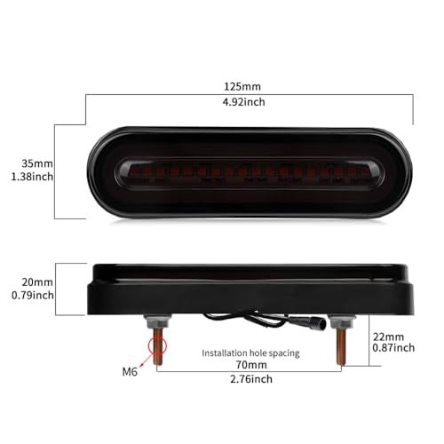 BlyilyB Oval Cargo Carrier Stop Turn Signals Tail Light Light Kit with Waterproof 4 Pin Grommets Wire Harness For Luggage Rack Pack of 2 - Image 3