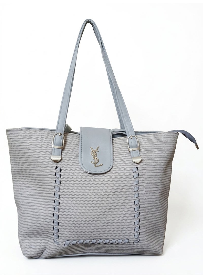 Women's Handbag, Elegant Design,with Detachable Strap and Multiple Inner Pockets (Grey)