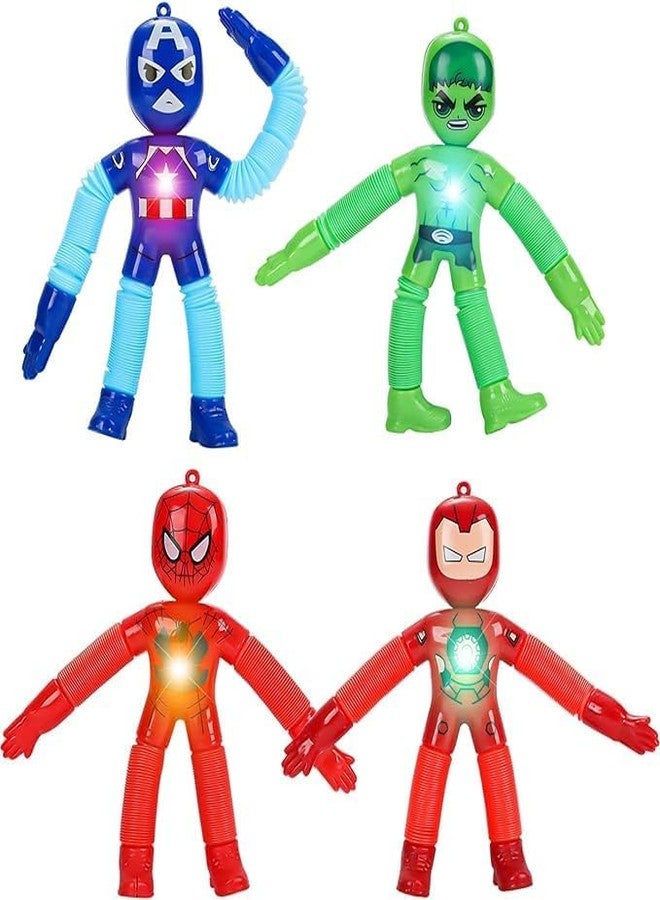 Samip Pop Tubes, Robotics Fidget Tubes Toddler Sensory Toys, Stimulating Creative Gifts, Suction Cup pop Tube Robot Toy, Autism Sensory Toys, Fidget Toys, LED Robot Giraffe Toy (Pack of 6, Avenger) - Image 1