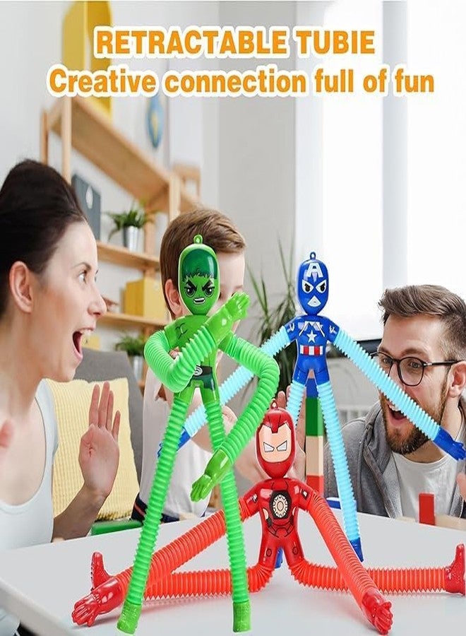Samip Pop Tubes, Robotics Fidget Tubes Toddler Sensory Toys, Stimulating Creative Gifts, Suction Cup pop Tube Robot Toy, Autism Sensory Toys, Fidget Toys, LED Robot Giraffe Toy (Pack of 6, Avenger) - Image 5