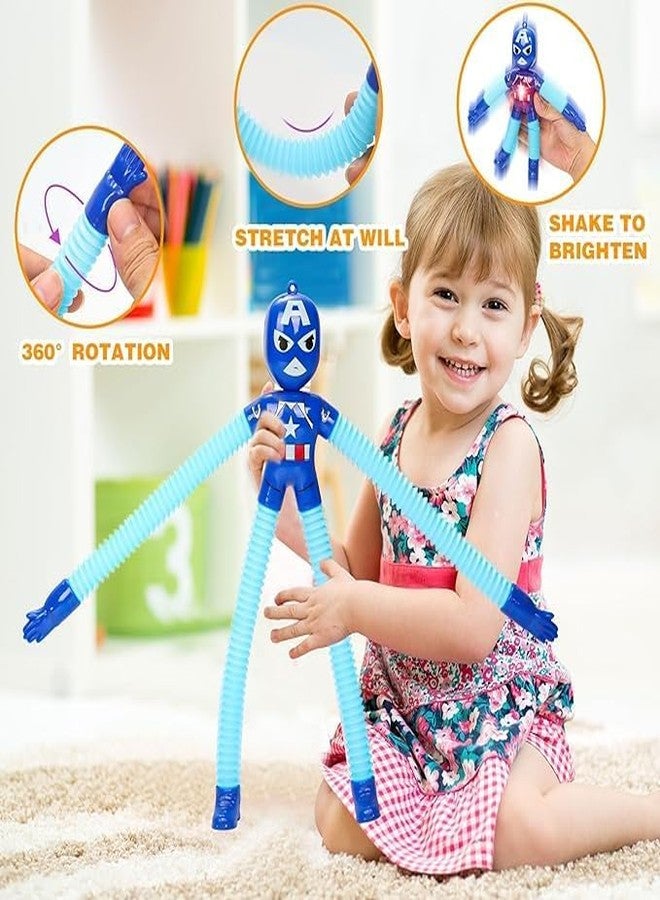 Samip Pop Tubes, Robotics Fidget Tubes Toddler Sensory Toys, Stimulating Creative Gifts, Suction Cup pop Tube Robot Toy, Autism Sensory Toys, Fidget Toys, LED Robot Giraffe Toy (Pack of 6, Avenger) - Image 4