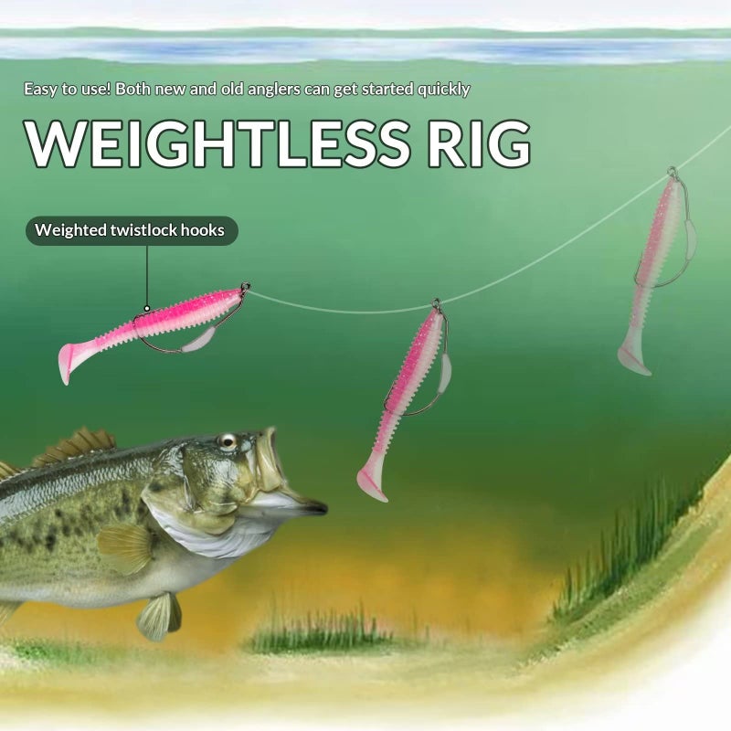 THKFISH Fishing Tackle Kit Drop Shot Weights Bullet sinkersDrop Shot Rig Texas Rig Carolina Rig Weighted Offset Hooks Wacky Hooks 123pcs - Image 5