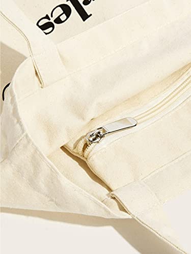 Glowic Women's Letter Detail Tote Bag (White) - Image 4