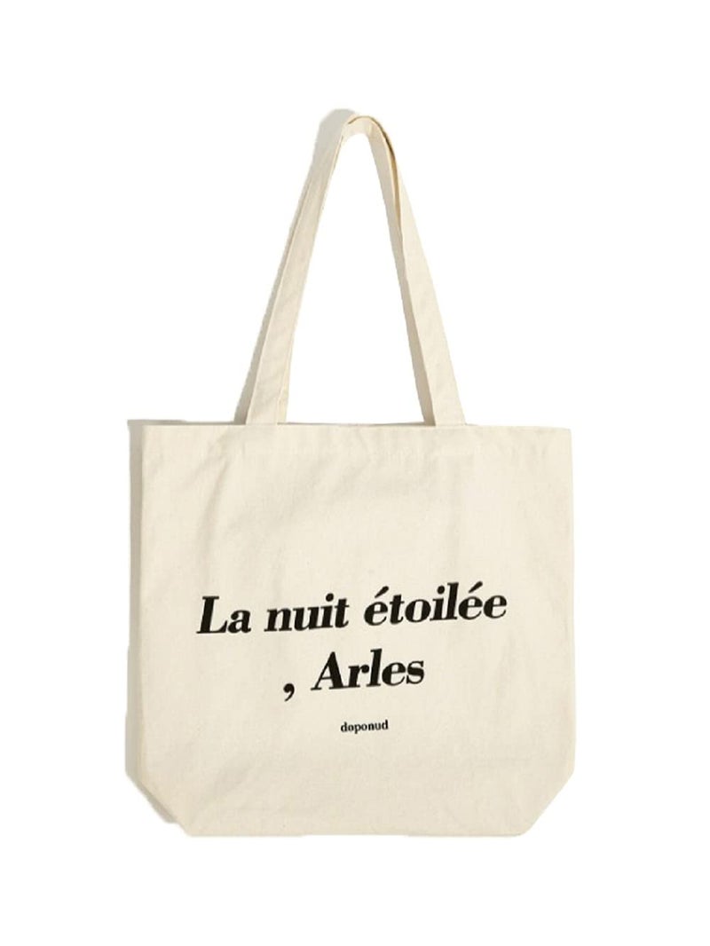 Glowic Women's Letter Detail Tote Bag (White) - Image 1