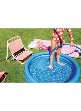 Crystal Blue Inflatable Pool - 114 x 25 cm 3-Ring Round Kids' Paddling Pool (Ages 2+ Years), Unisex 114x25cm - view 5