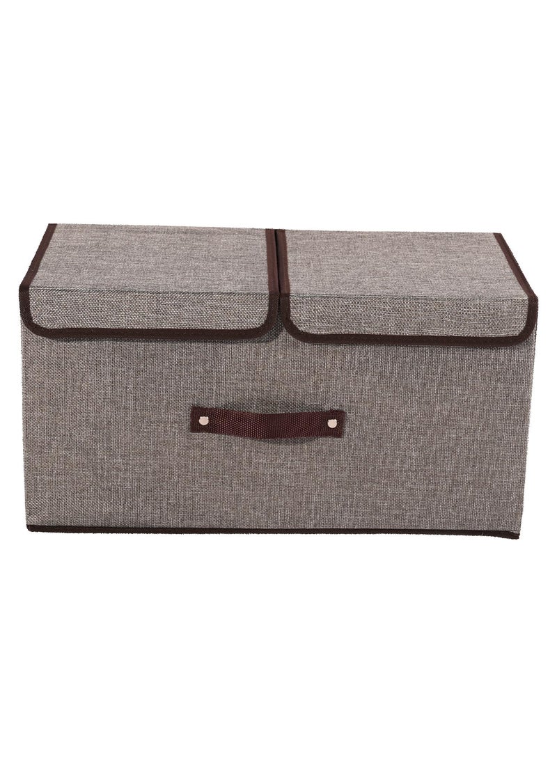 Urbane Home Urbane Home Foldable Storage Box Double Lid Storage Box with Handle Stackable Storage Box For ClothesToysBooks YJA007GRY Grey  - Image 2