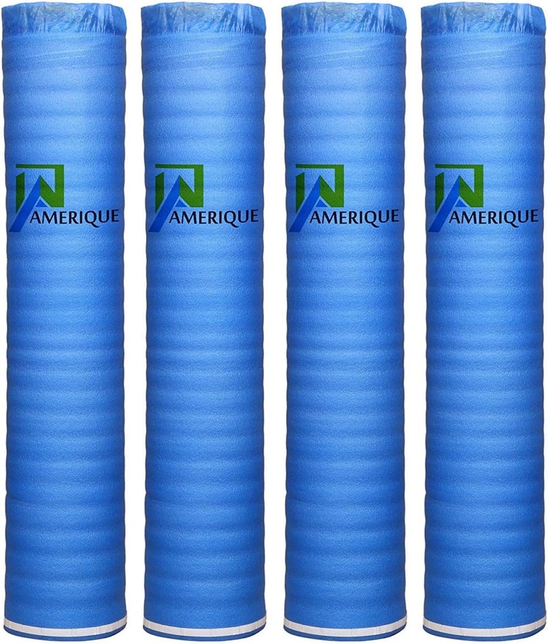 AMERIQUE 4 Rolls of 800SQFT AMERIQUE Wood Bamboo  Laminate Flooring Underlayment Padding with Vapor Barrier 3in1 2MM Thick 800SF Total Pack of 4 Rolls 200SFRoll - Image 1