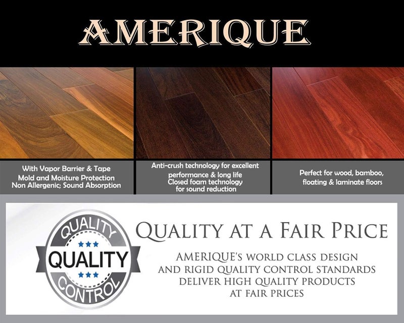 AMERIQUE 4 Rolls of 800SQFT AMERIQUE Wood Bamboo  Laminate Flooring Underlayment Padding with Vapor Barrier 3in1 2MM Thick 800SF Total Pack of 4 Rolls 200SFRoll - Image 2
