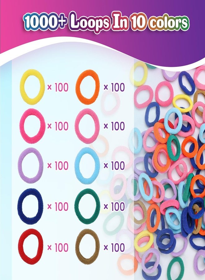 DDAI Bracelet Making Toys Refill Loops Elastic Cloth Band - Arts and Crafts Kit for Kids Weaving Loom Bracelets Kit 1000+ Colorful Fabric Loops - Birthday Gift for Girls Boys 6 7 8-12 Years Old - Image 4