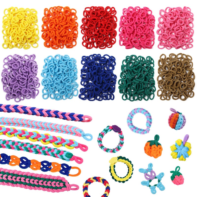 DDAI Bracelet Making Toys Refill Loops Elastic Cloth Band - Arts and Crafts Kit for Kids Weaving Loom Bracelets Kit 1000+ Colorful Fabric Loops - Birthday Gift for Girls Boys 6 7 8-12 Years Old - Image 1