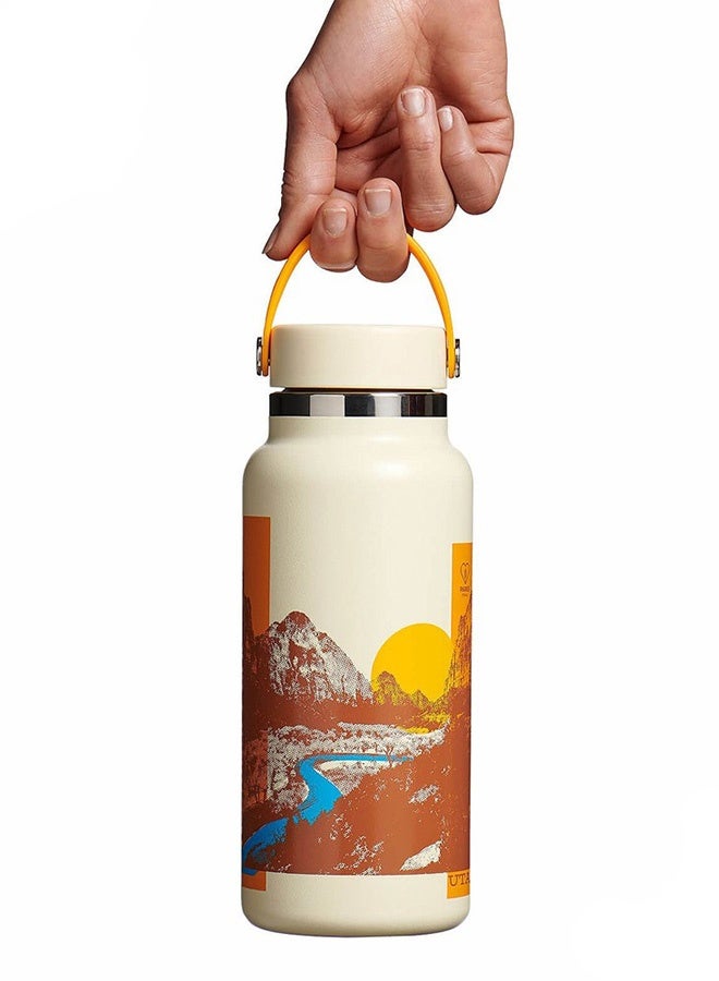 هايدرو فلاسك زجاجة مياه زيون مانعة للتسرب، سعة 32 أونصة، مصنوعة من الفولاذ المقاوم للصدأ، بفتحة واسعة، إصدار محدود، مقاومة للتسرب، خالية من مادة BPA، وغير سامة. - Image 2