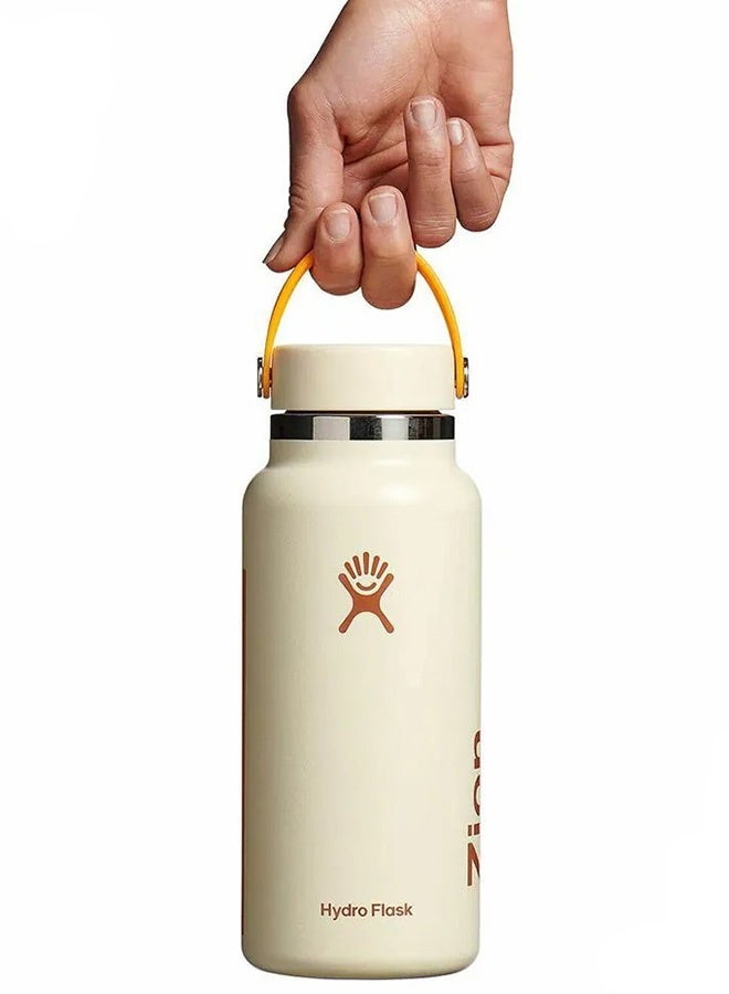 هايدرو فلاسك زجاجة مياه زيون مانعة للتسرب، سعة 32 أونصة، مصنوعة من الفولاذ المقاوم للصدأ، بفتحة واسعة، إصدار محدود، مقاومة للتسرب، خالية من مادة BPA، وغير سامة. - Image 4