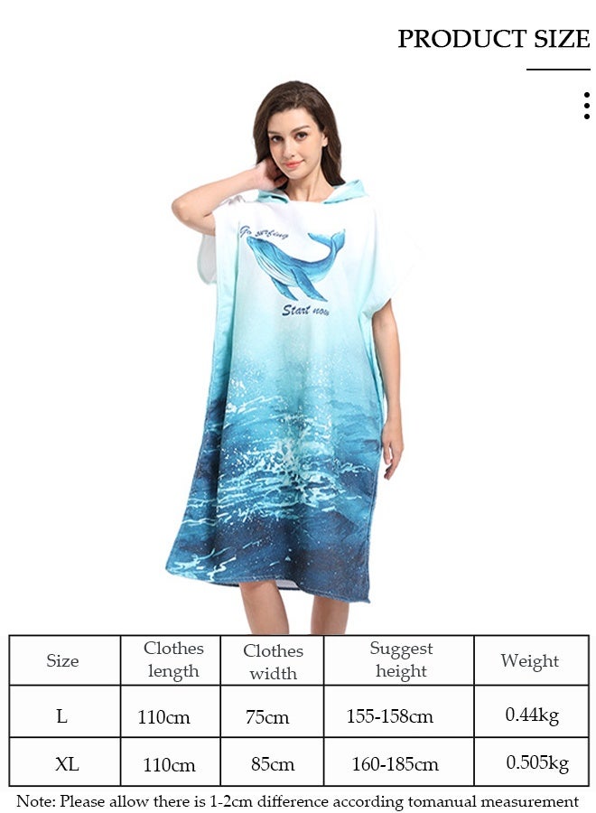 DUNISO رداء حمام بغطاء للرأس للبالغين، معطف منشفة من الألياف الدقيقة مع غطاء للرأس، معطف ركوب الأمواج سريع الجفاف، معطف خفيف الوزن لحمام السباحة للرجال والنساء، منشفة شاطئ بغطاء للرأس للرياضات المائية في الهواء الطلق - Image 5