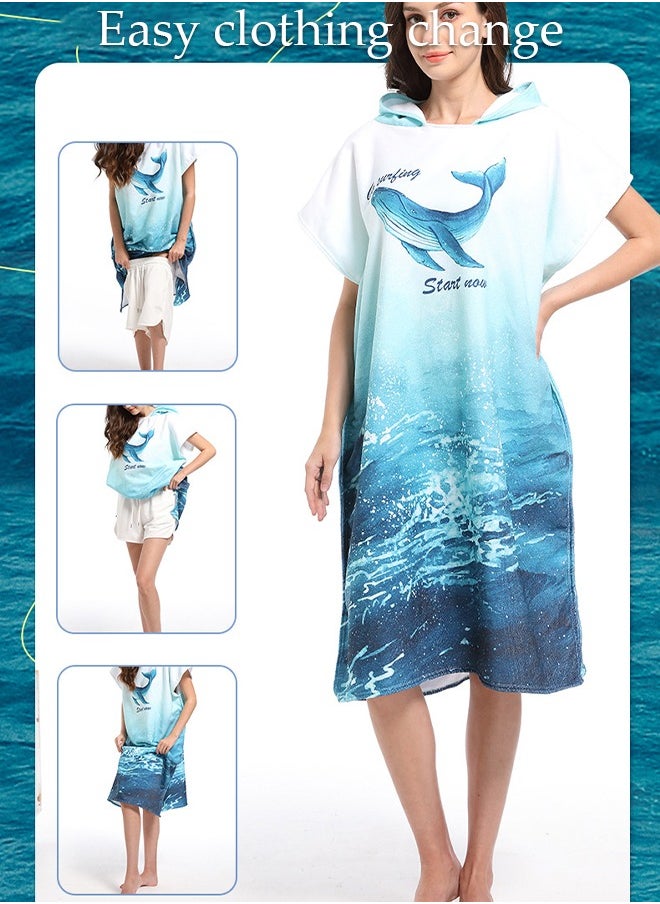 DUNISO Hooded Bathrobe for Adults, Microfiber Towel Poncho with Hood, Quick Dry Surf Poncho, Lightweight Pool Poncho Men Women Hooded Beach Towel for Water Sports Outdoor  - Image 5