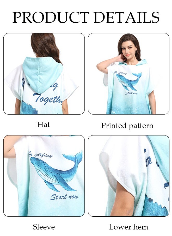 DUNISO Hooded Bathrobe for Adults, Microfiber Towel Poncho with Hood, Quick Dry Surf Poncho, Lightweight Pool Poncho Men Women Hooded Beach Towel for Water Sports Outdoor  - Image 3