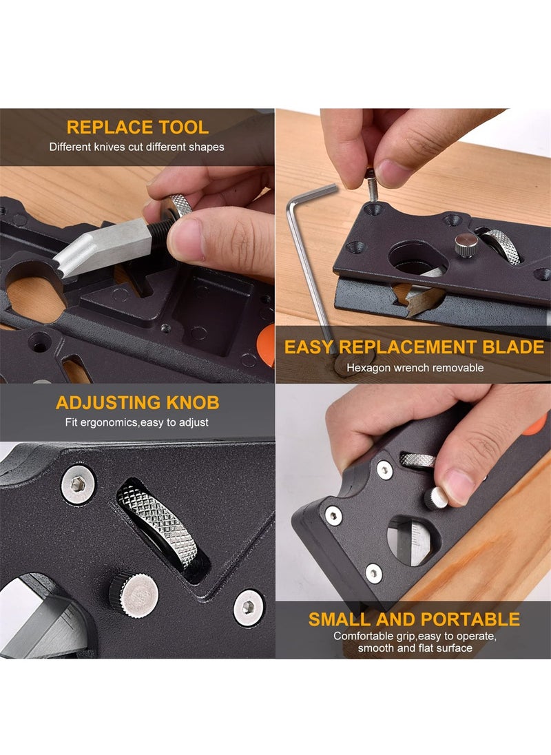 SYOSI - Chamfer Plane for Wood, Woodworking Edge Corner Plane with Auxiliary Locator, Woodcraft DIY Tool, Woodwork Hand Planer for Quick Edge Trimming of Wood (W/1cuter) - Image 1