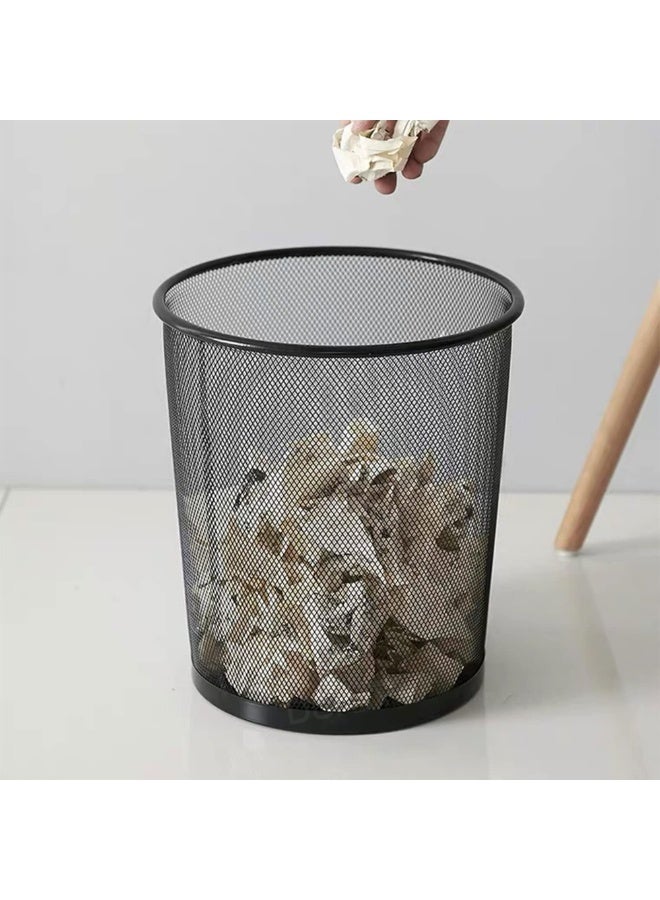 Duravel Dustbin Metal Mesh Waste Bin, Round, 27x24.5 CM,Ideal Garbage Trash Can for Home & Office Waste (Black) - Image 5