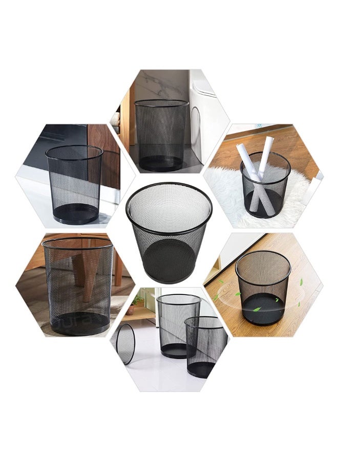 Duravel Dustbin Metal Mesh Waste Bin, Round, 27x24.5 CM,Ideal Garbage Trash Can for Home & Office Waste (Black) - Image 3