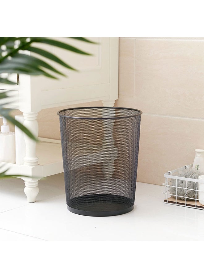 Duravel Dustbin Metal Mesh Waste Bin, Round, 27x24.5 CM,Ideal Garbage Trash Can for Home & Office Waste (Black) - Image 4
