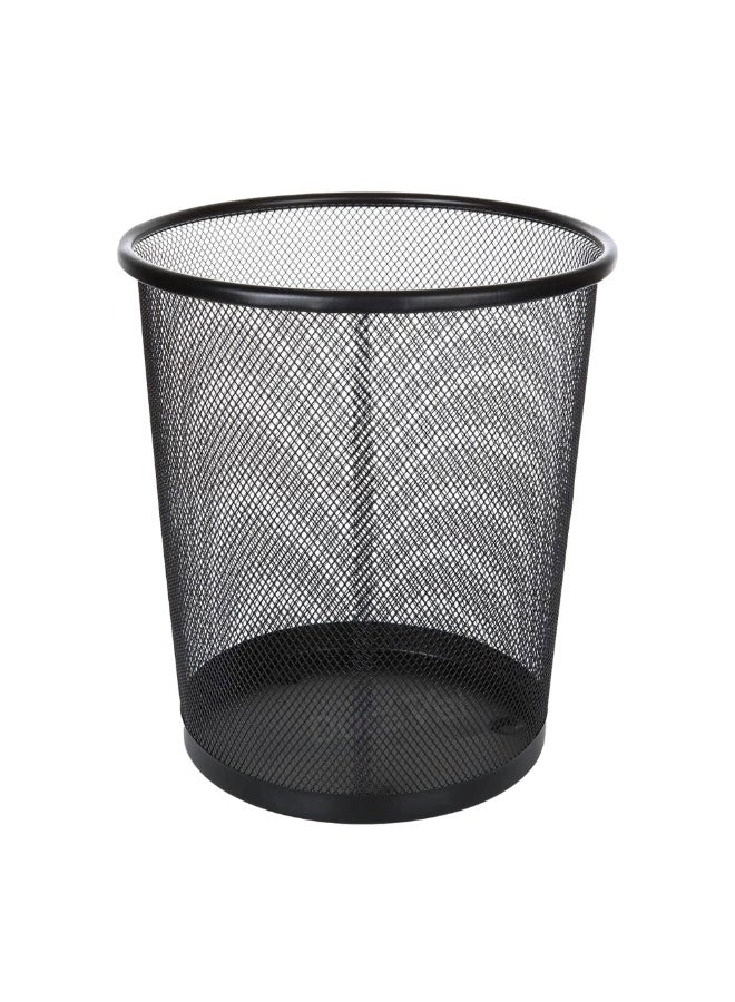 Duravel Dustbin Metal Mesh Waste Bin, Round, 27x24.5 CM,Ideal Garbage Trash Can for Home & Office Waste (Black) - Image 1