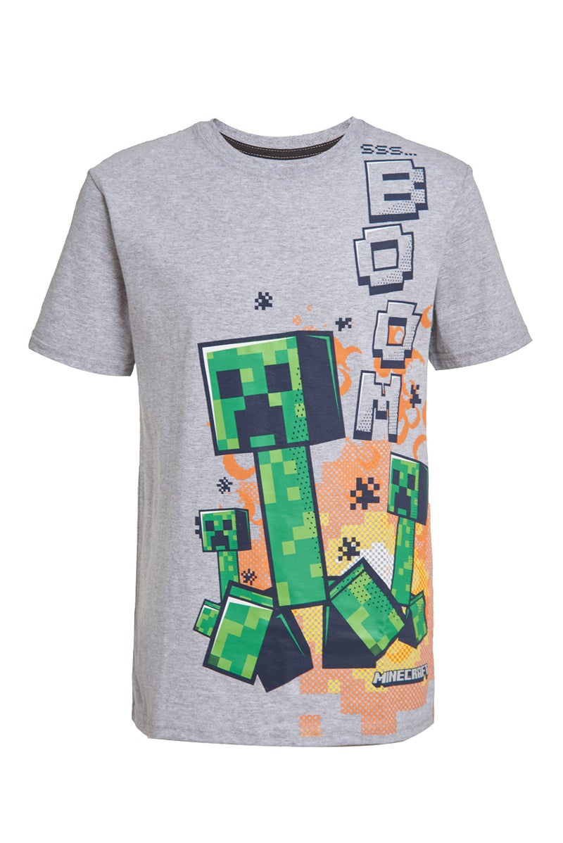 Minecraft Boys Creeper & Characters 3 Pack T-Shirt SetBlack/Gray Heather/Blue5/6 - Image 4