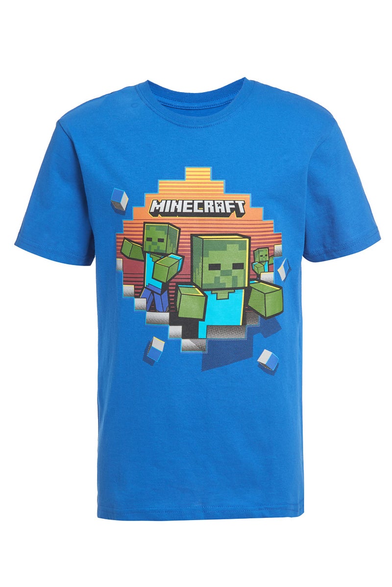 Minecraft Boys Creeper & Characters 3 Pack T-Shirt SetBlack/Gray Heather/Blue5/6 - Image 5