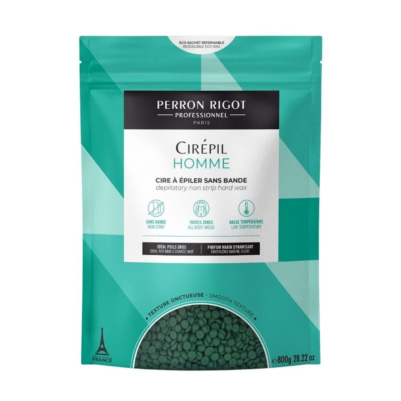 Cirepil  Homme  800g  2822 oz Wax Beads Bag  Fresh Marine Scent  Flexible Formula for Male Easy Application and Removal
